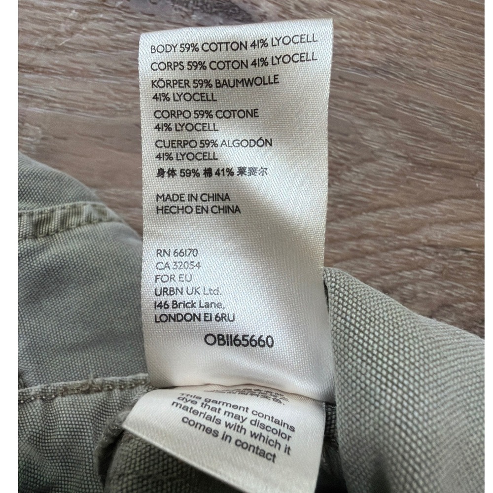 Anthropologie Womens Cargo Pants Size 27 Cropped Lyocell Green Utility Boho Pant - Picture 6 of 9